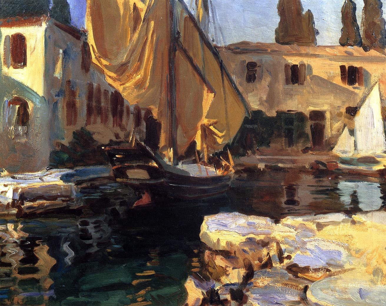 John Singer Sargent San Vigilio A Boat with Golden Sail